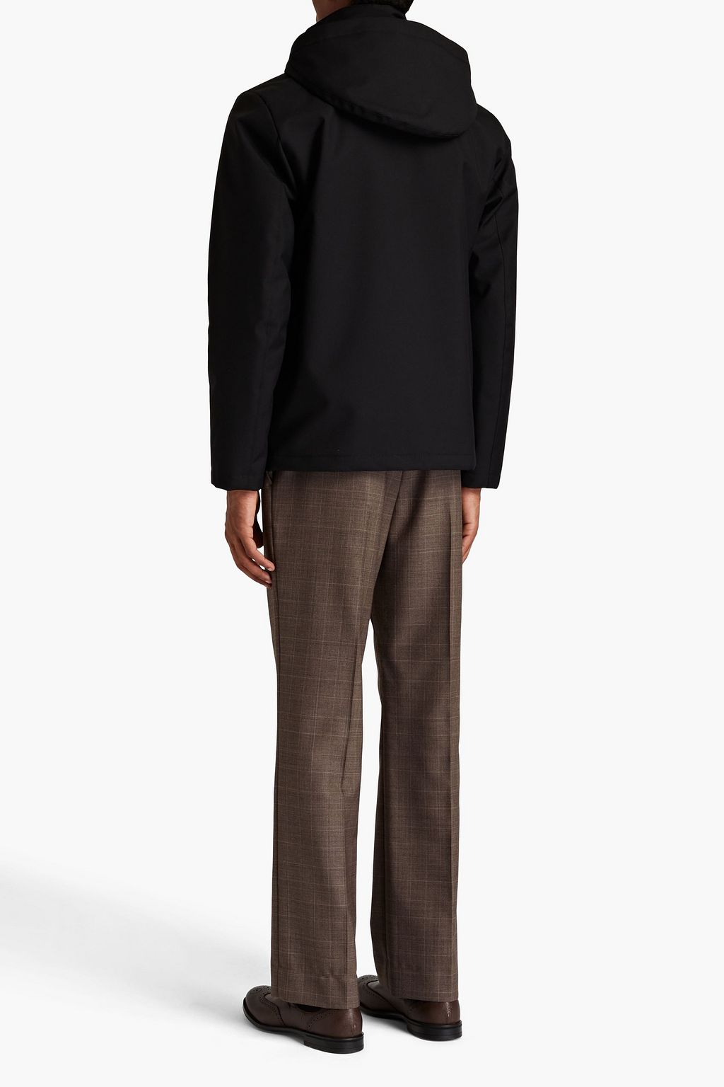 SANDRO Twill hooded jacket