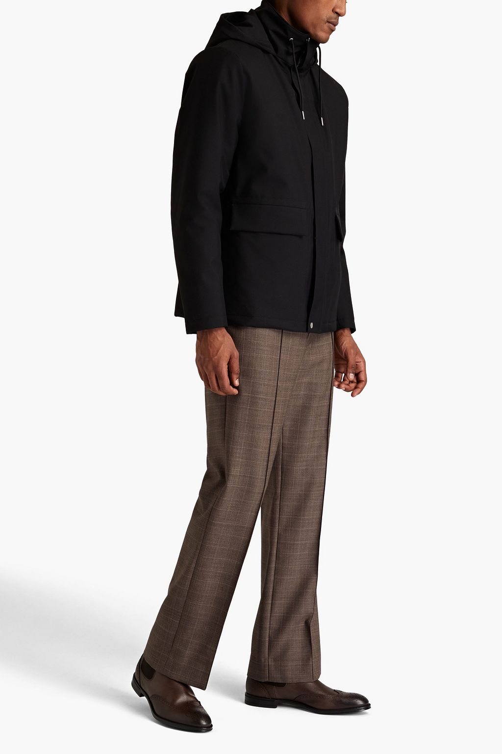 SANDRO Twill hooded jacket