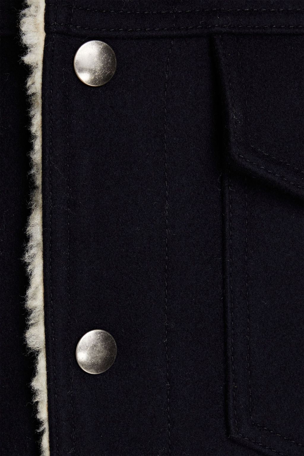 SANDRO Faux shearling-trimmed wool-blend felt jacket