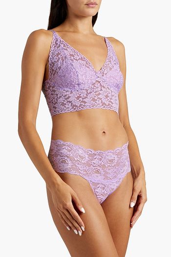 AGENT PROVOCATEUR Brianna embellished metallic coated corded lace