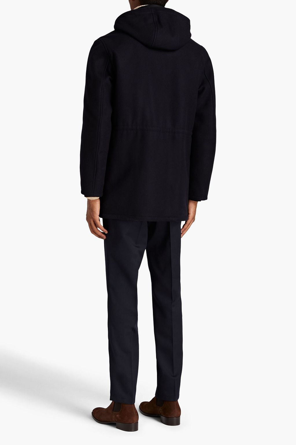 SANDRO Wool-blend felt hooded coat