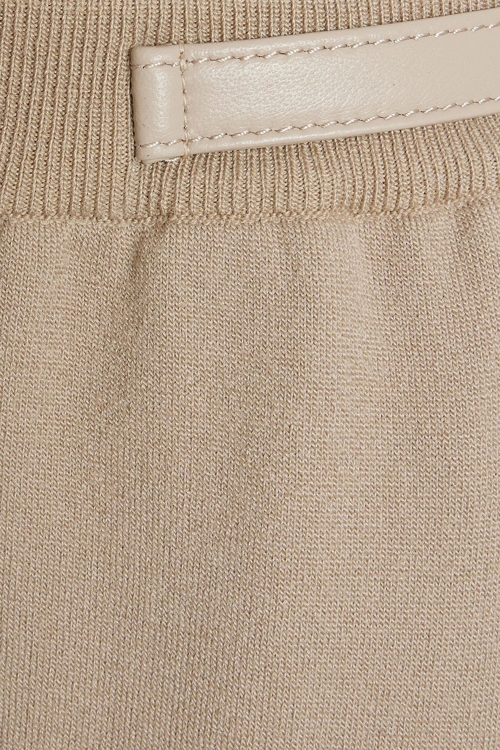 TOM FORD Leather-trimmed stretch-cashmere track pants