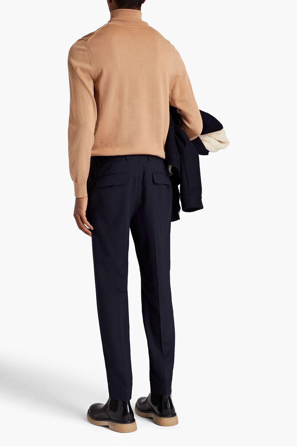 SANDRO Tapered wool-blend pants