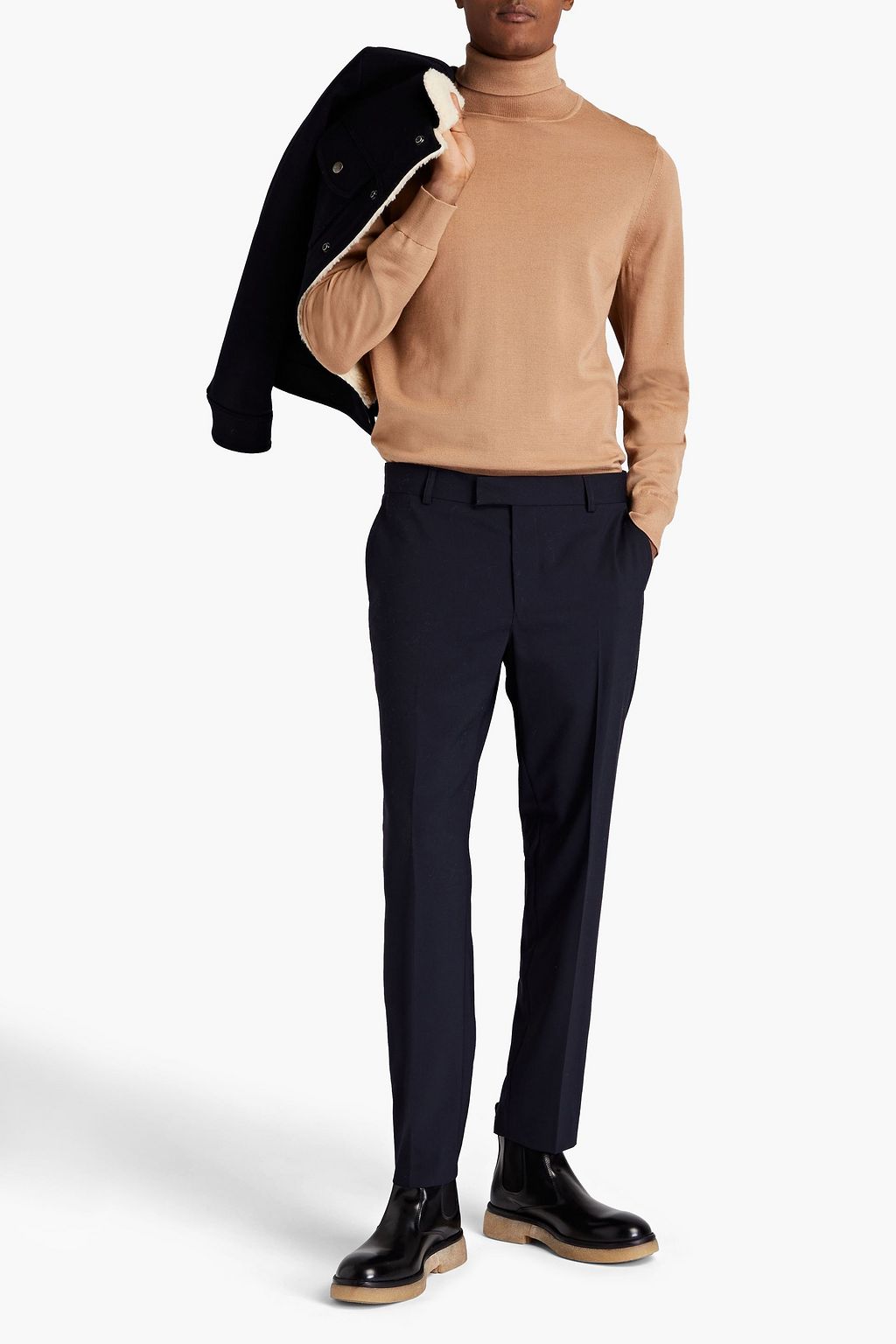SANDRO Tapered wool-blend pants