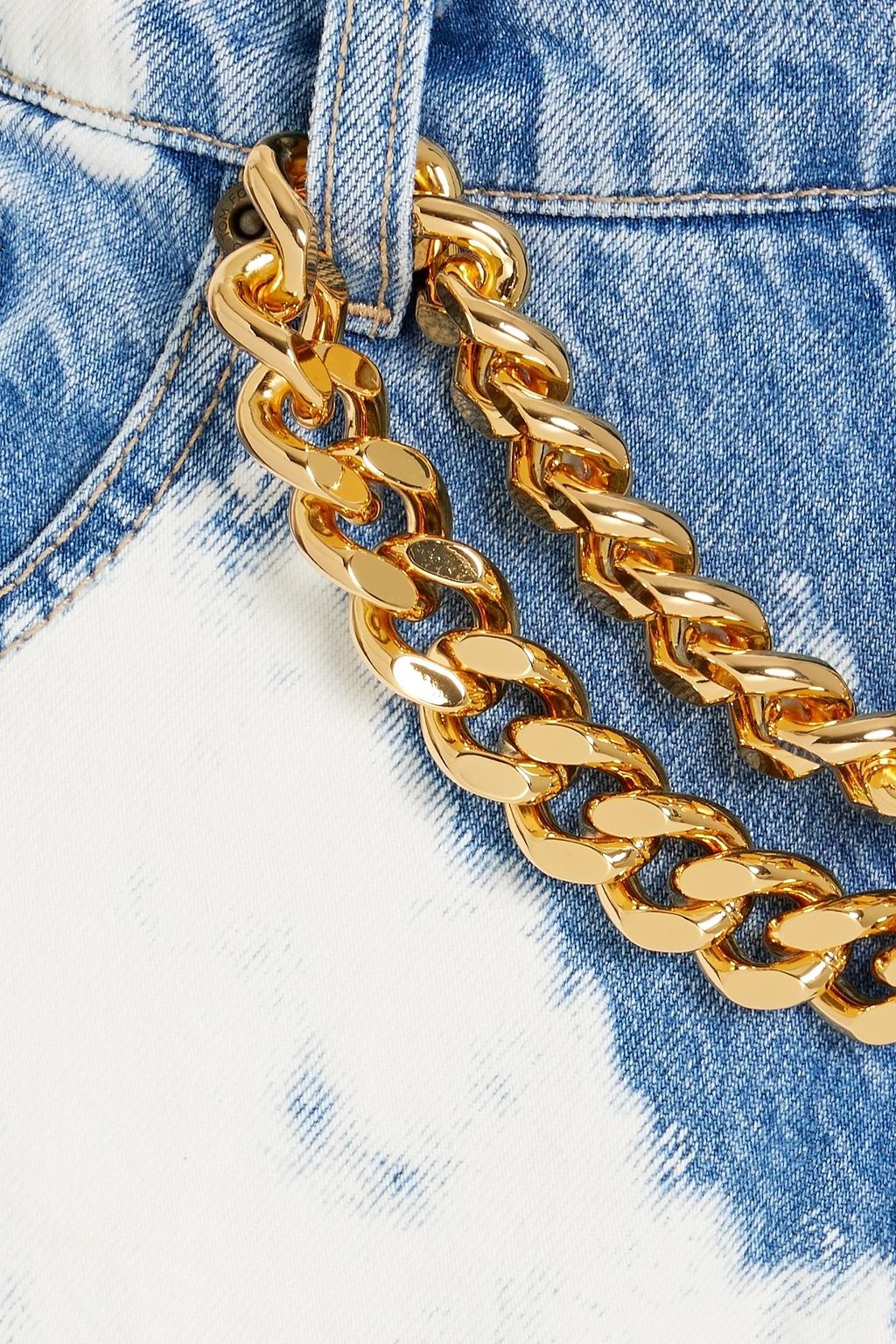 TOM FORD Chain-embellished bleached high-rise slim-leg jeans