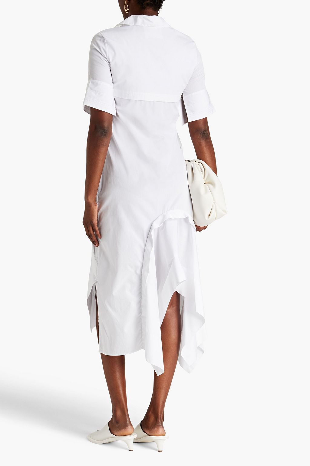 JIL SANDER Pintucked cotton-poplin midi shirt dress
