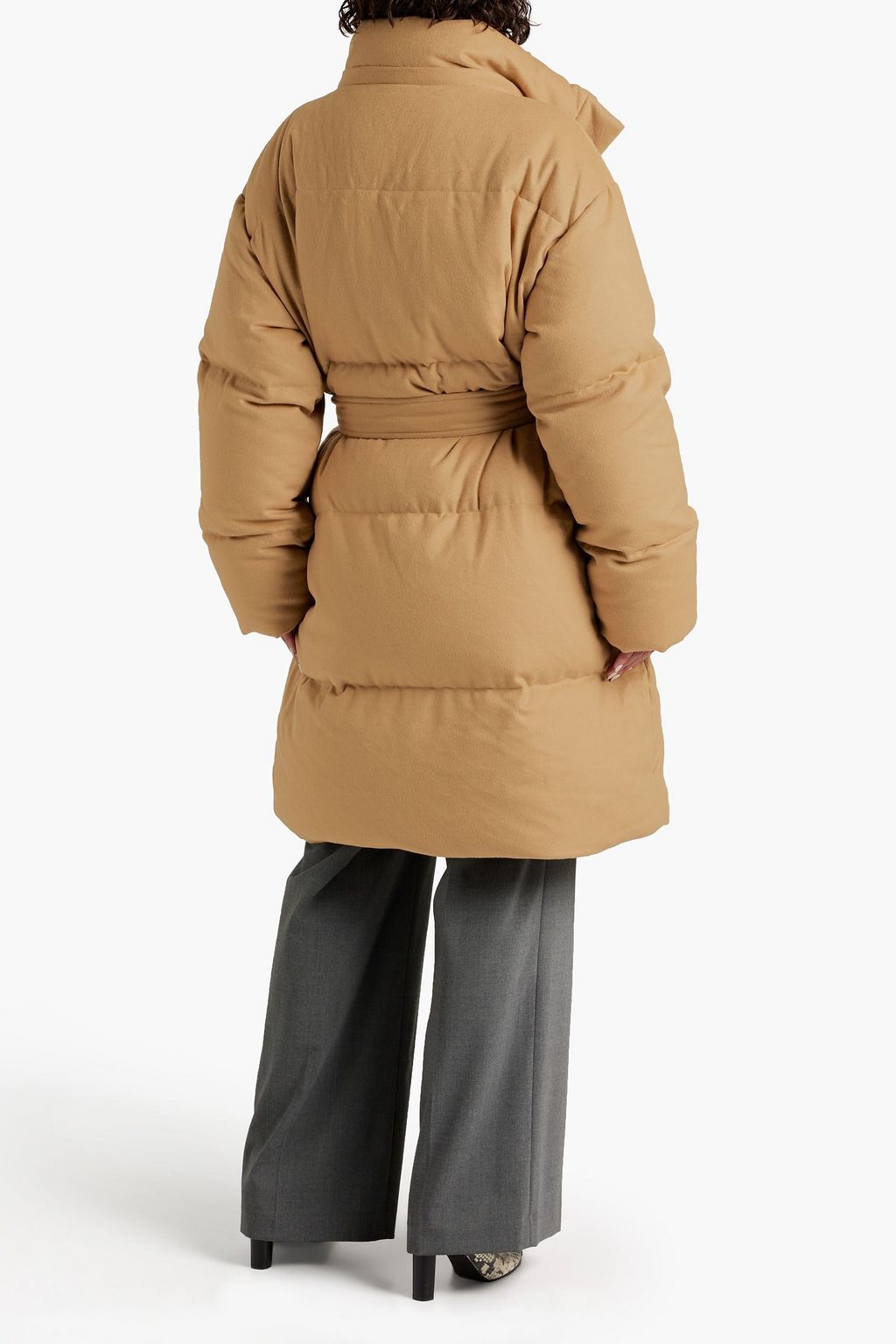JOSEPH Celida quilted wool, TENCEL™ and cashmere-blend flannel hooded down coat