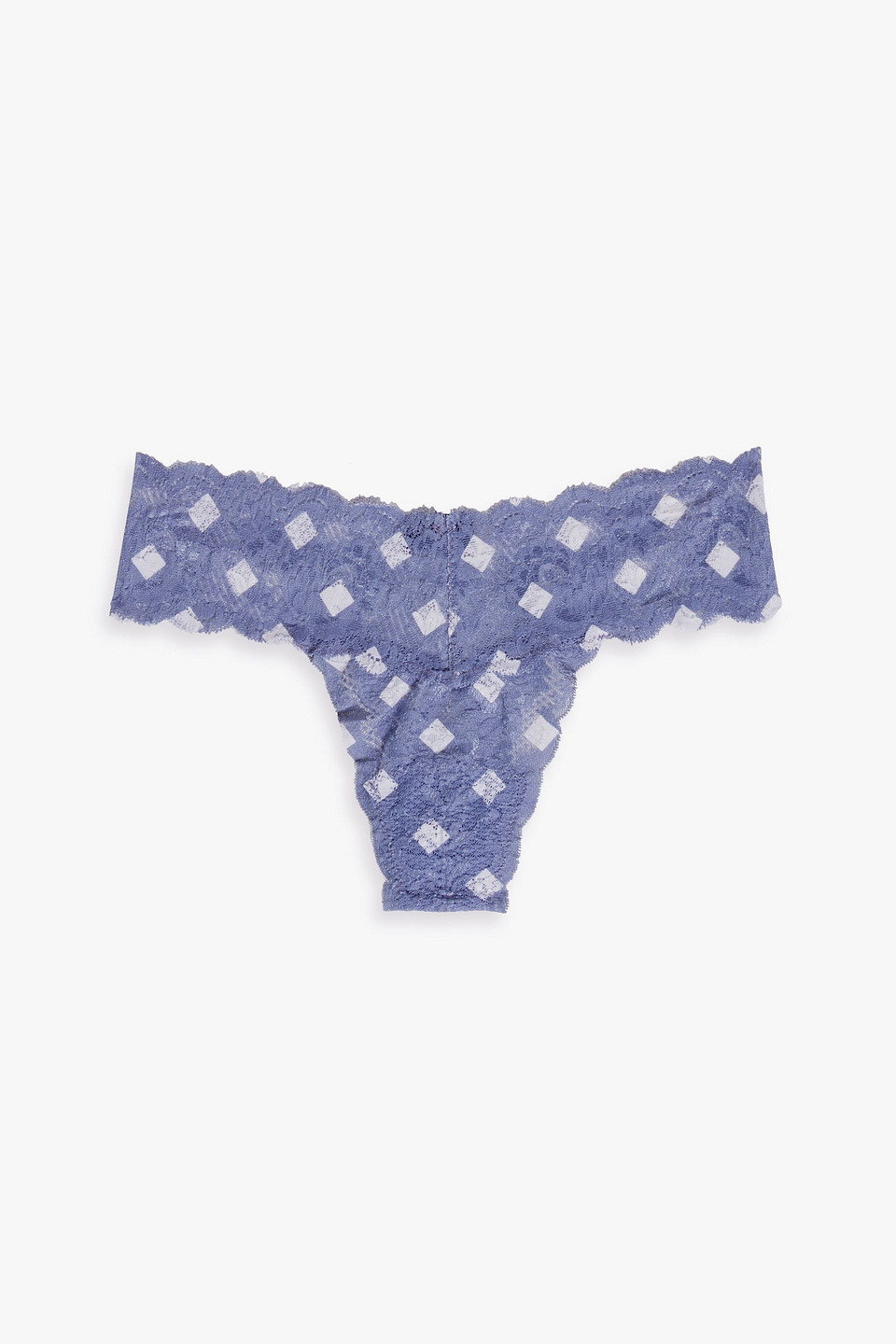 Never Say Never printed stretch-lace low-rise thong