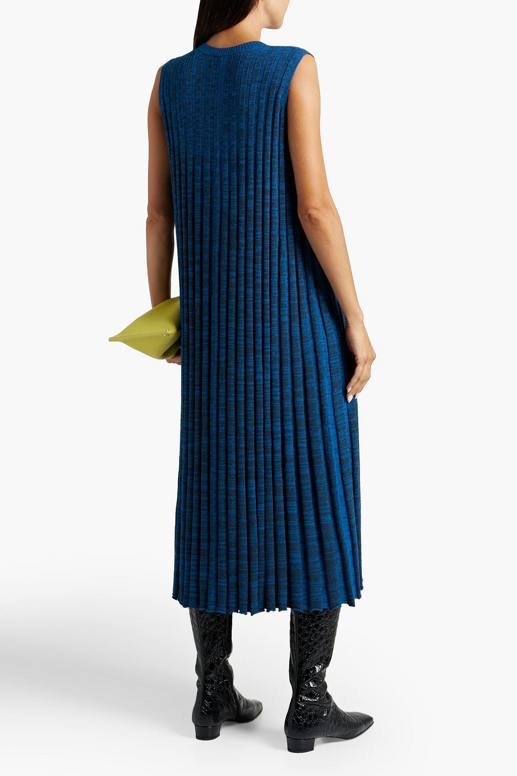 JOSEPH Space-dyed ribbed-knit midi dress