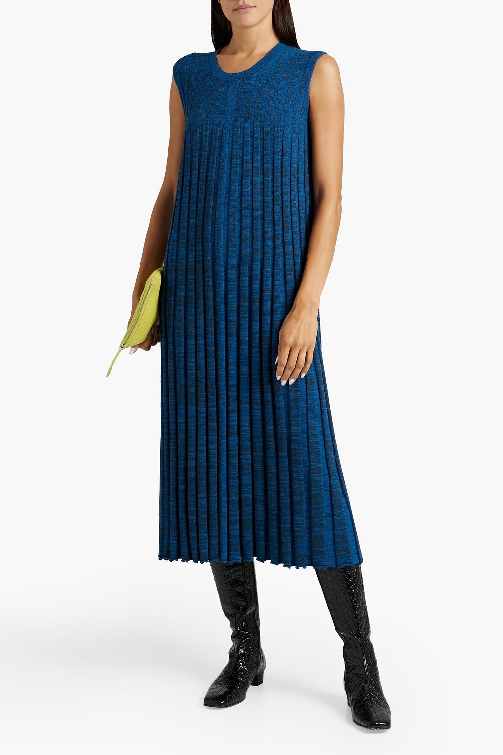 JOSEPH Space-dyed ribbed-knit midi dress