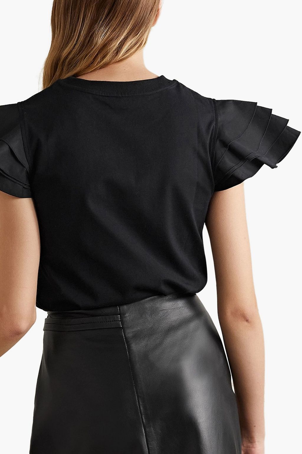 JASON WU توب من قماش الجيرسيه القطني وبحواف من البوبلين