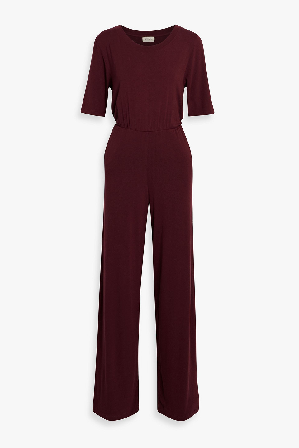 American Vintage Jersey Wide-leg Jumpsuit In Claret