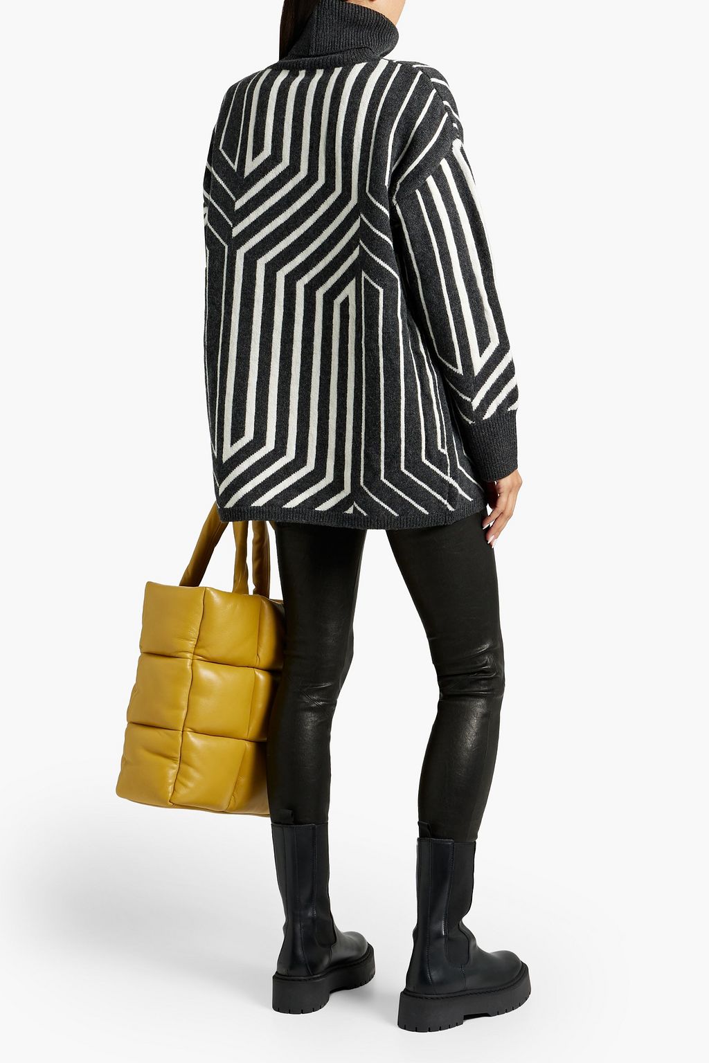 JOSEPH Jacquard-knit merino wool turtleneck sweater