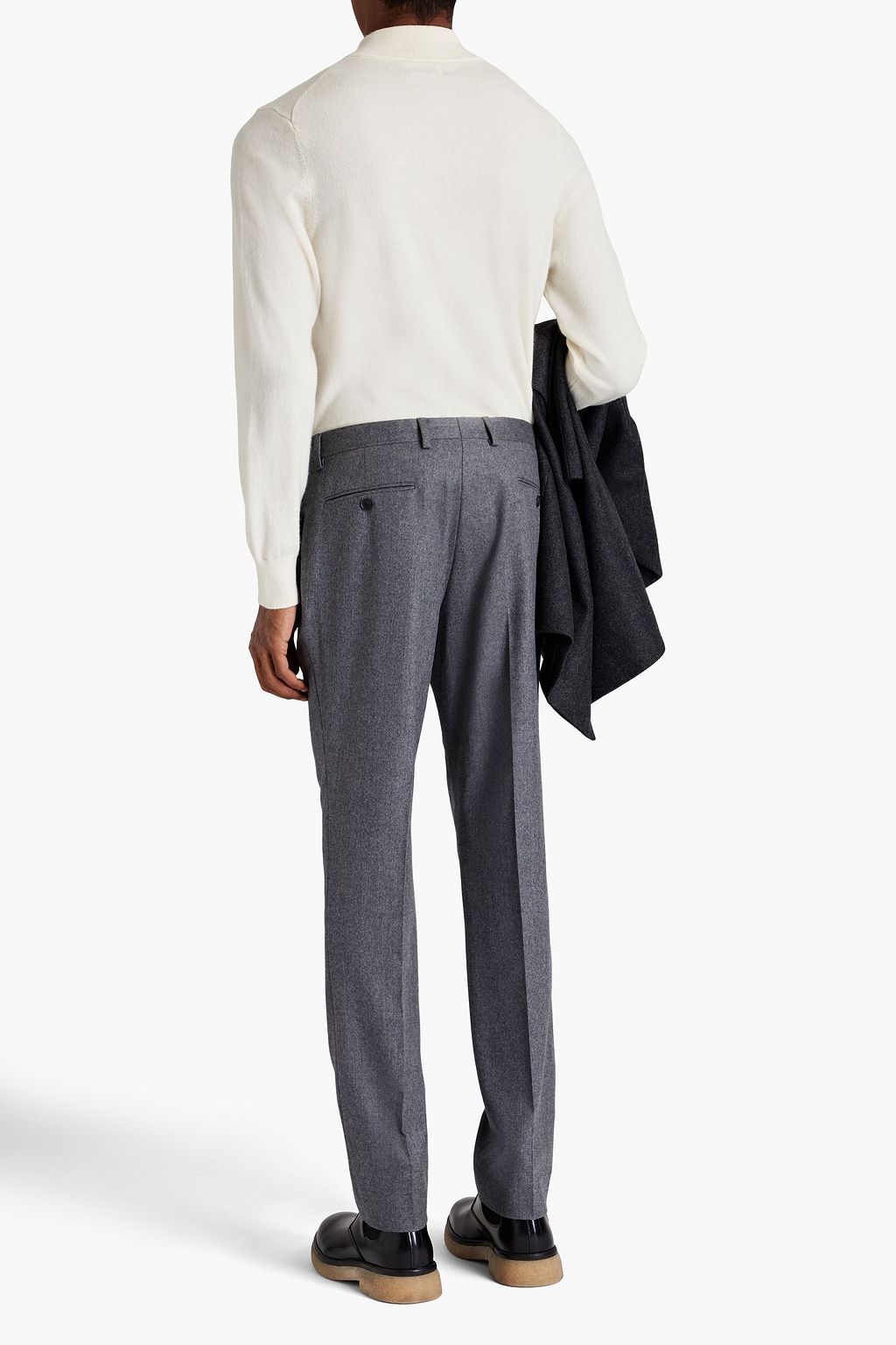 SANDRO Slim-fit mélange wool-blend pants