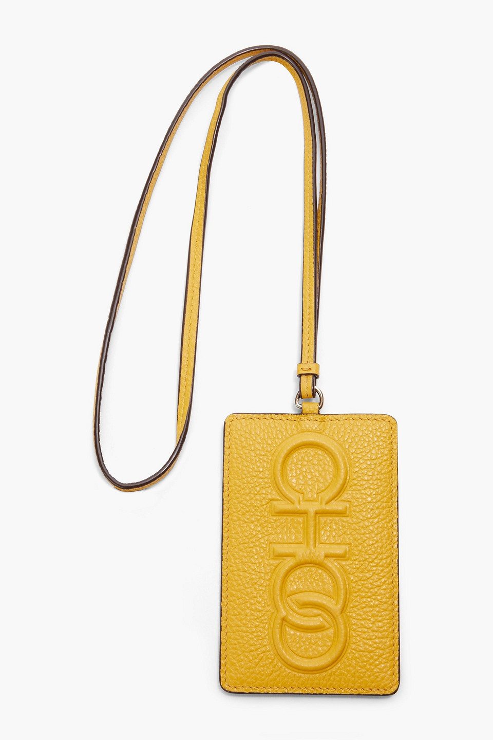 Jimmy Choo Embossed Pebbled-leather Cardholder In Gold