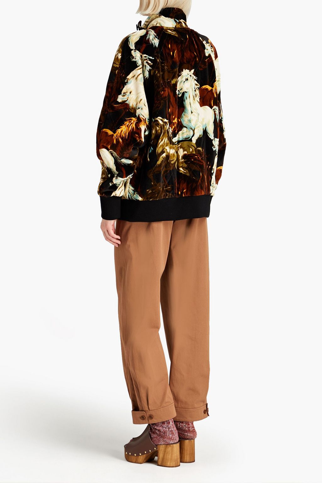 KENZO Quilted printed cotton-velvet jacket
