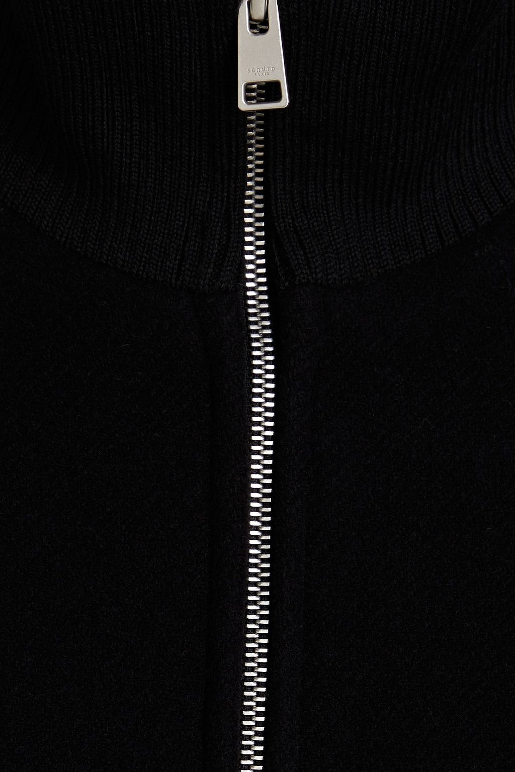SANDRO Brushed wool-blend felt zip-up jacket