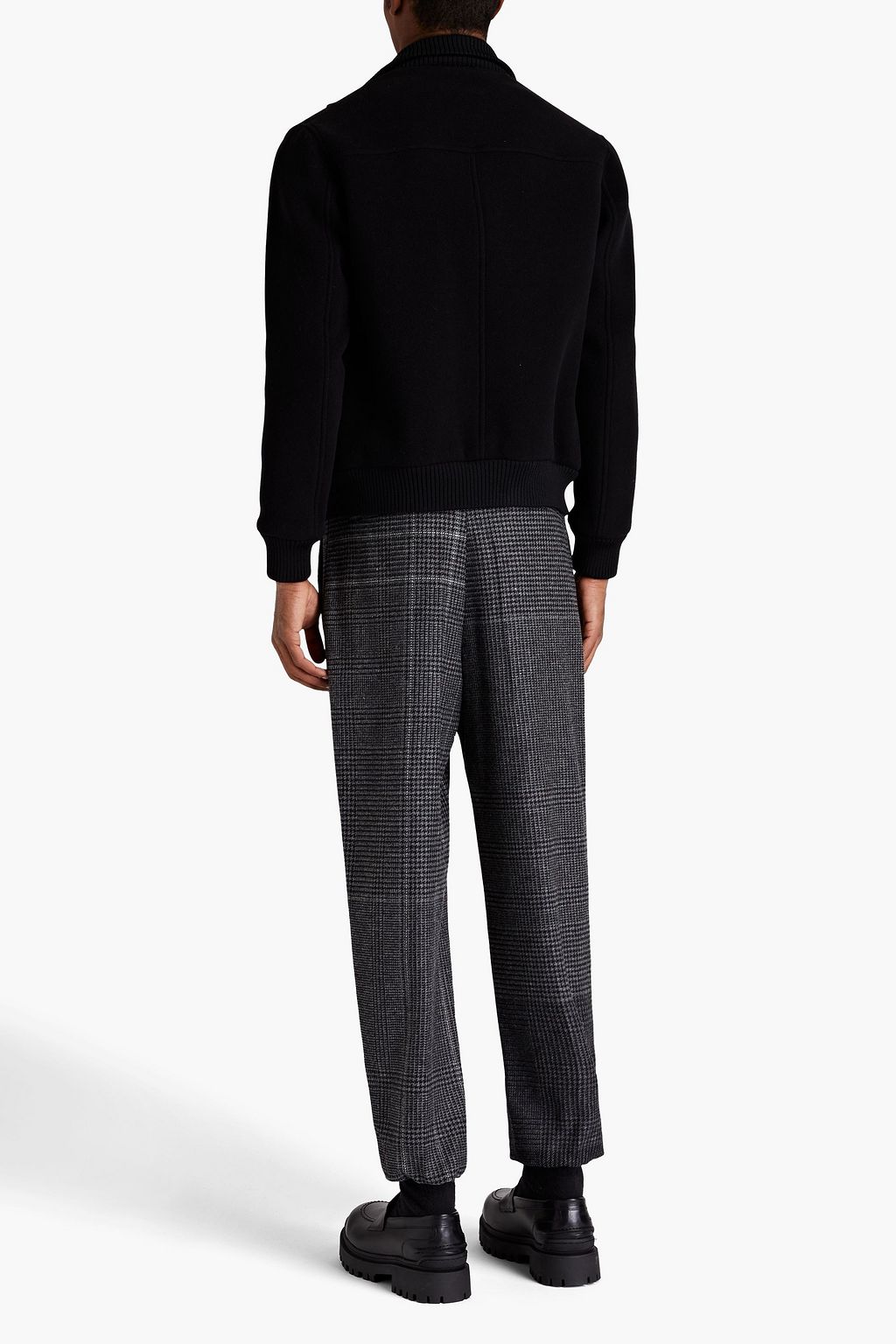 SANDRO Brushed wool-blend felt zip-up jacket