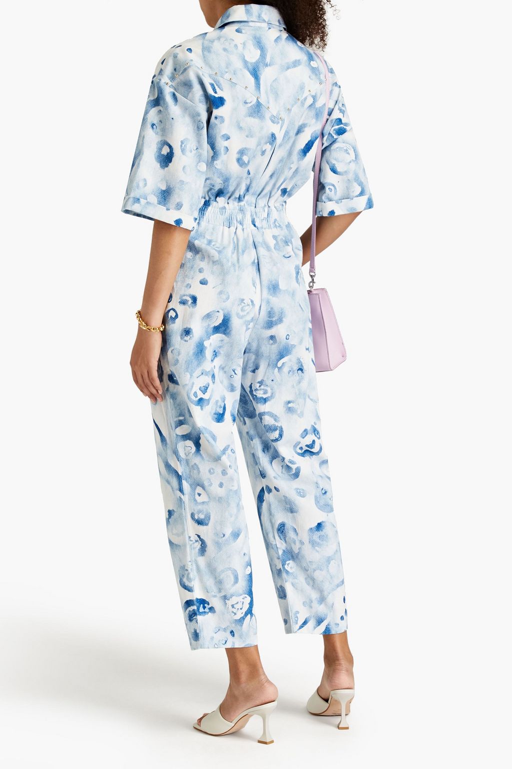 HAYLEY MENZIES River Jaguar pleated printed cotton-twill jumpsuit