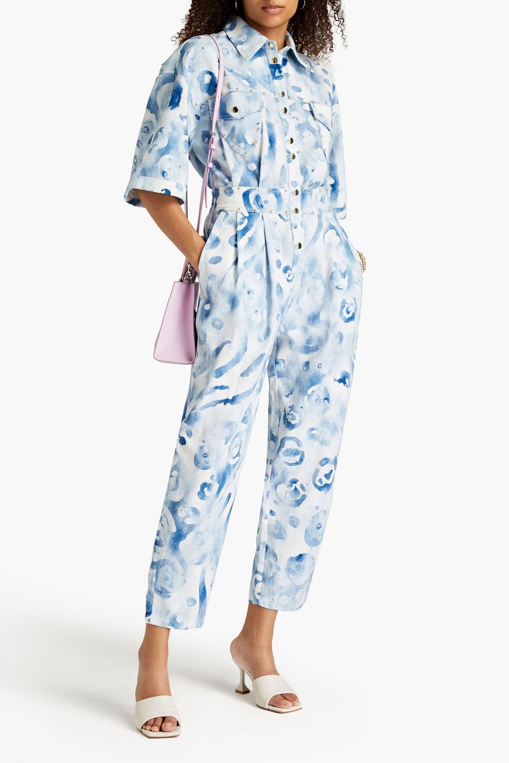 HAYLEY MENZIES River Jaguar pleated printed cotton-twill jumpsuit