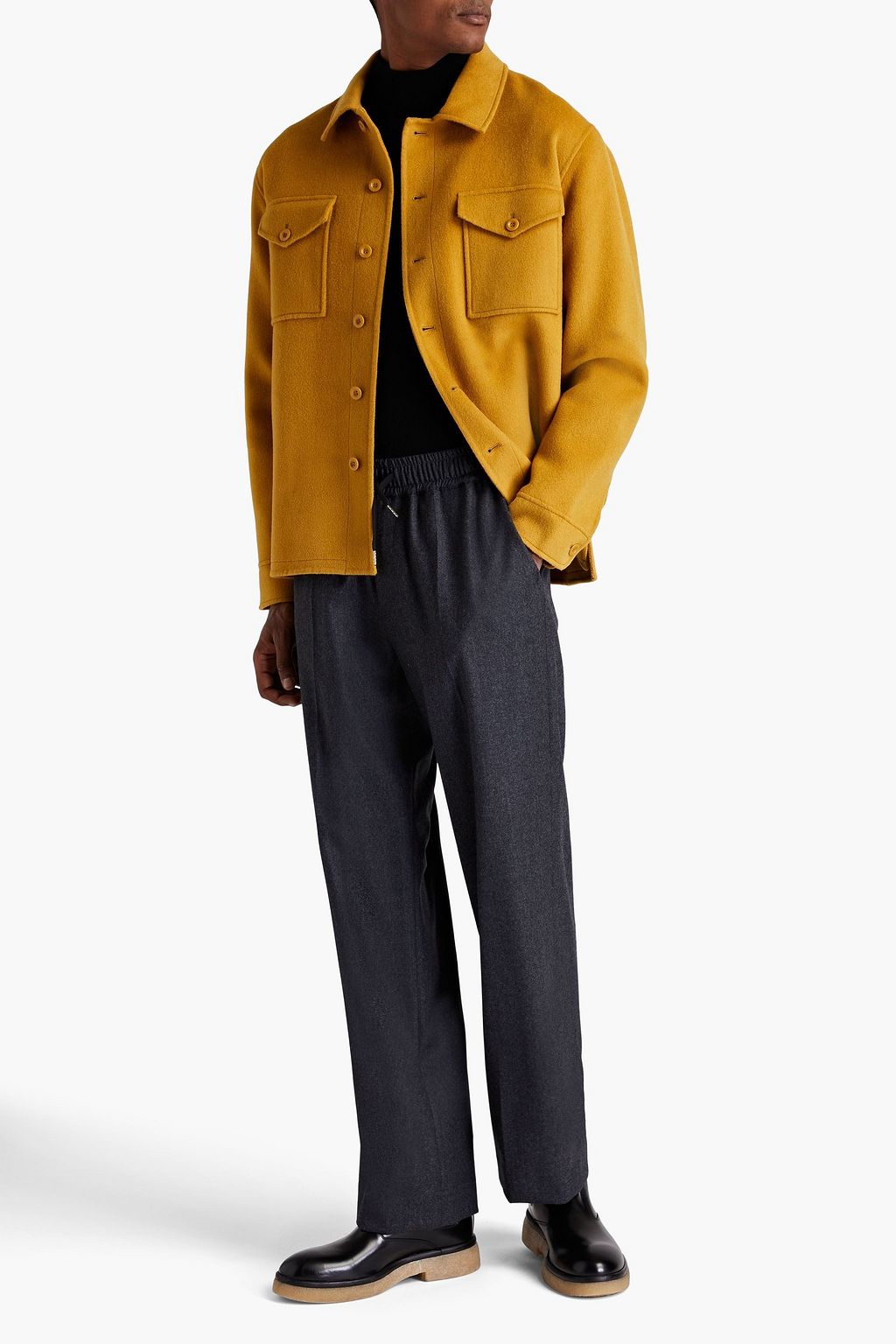 SANDRO Brushed wool-blend felt jacket