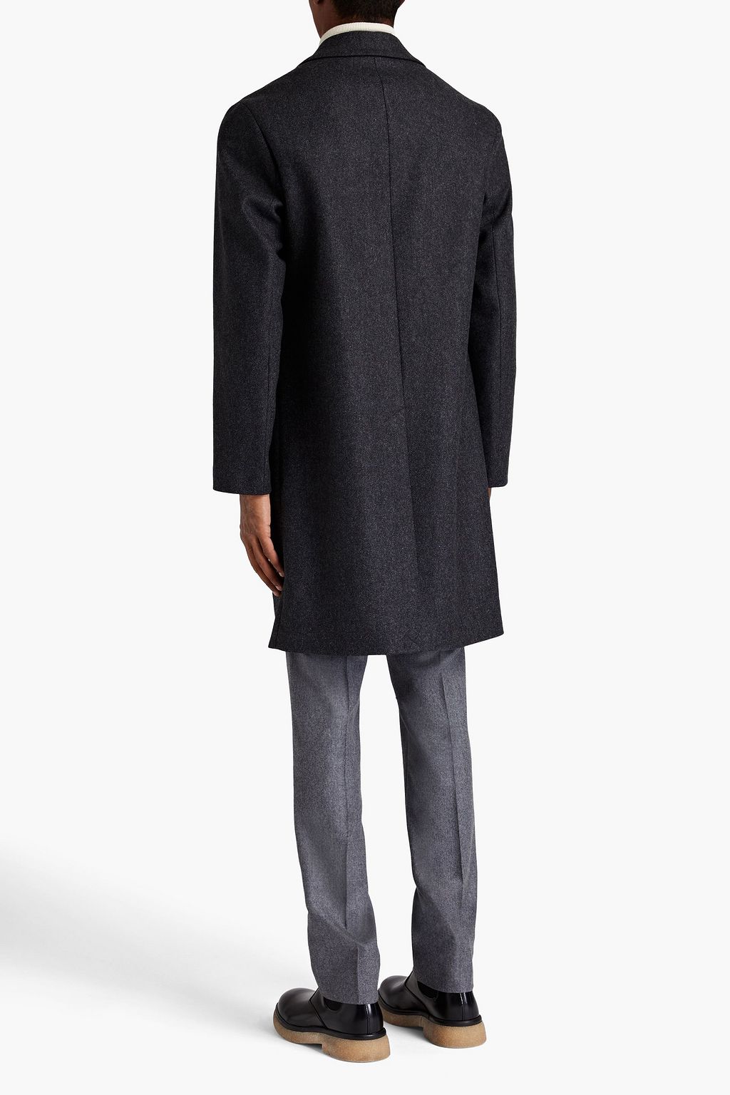 SANDRO Mélange wool-blend felt coat
