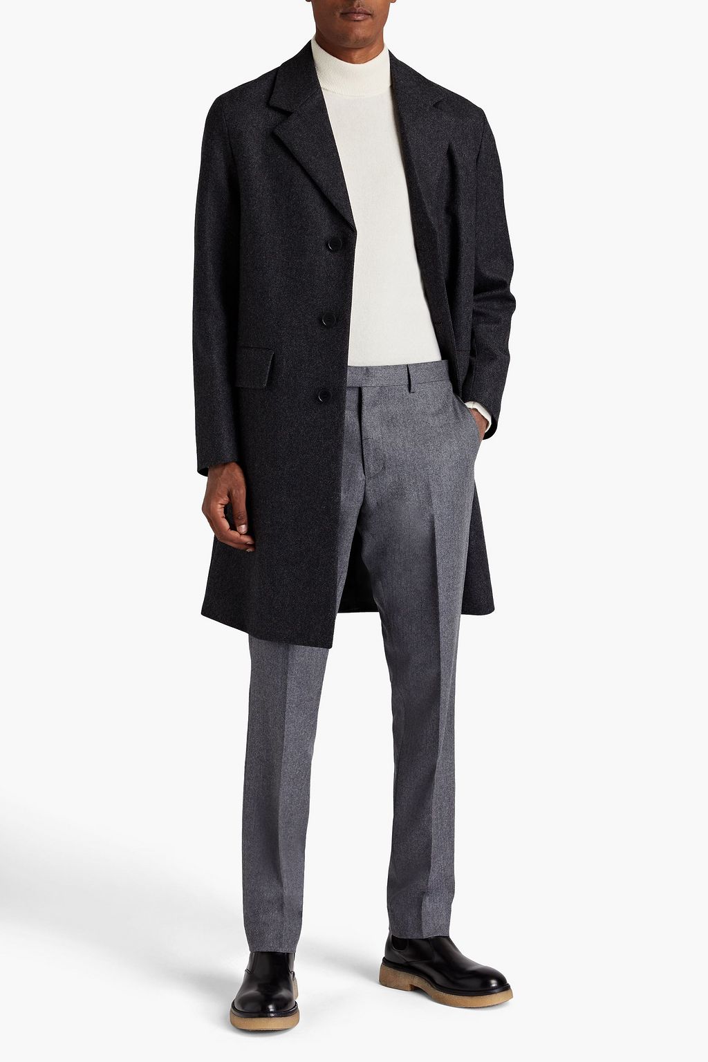 SANDRO Mélange wool-blend felt coat