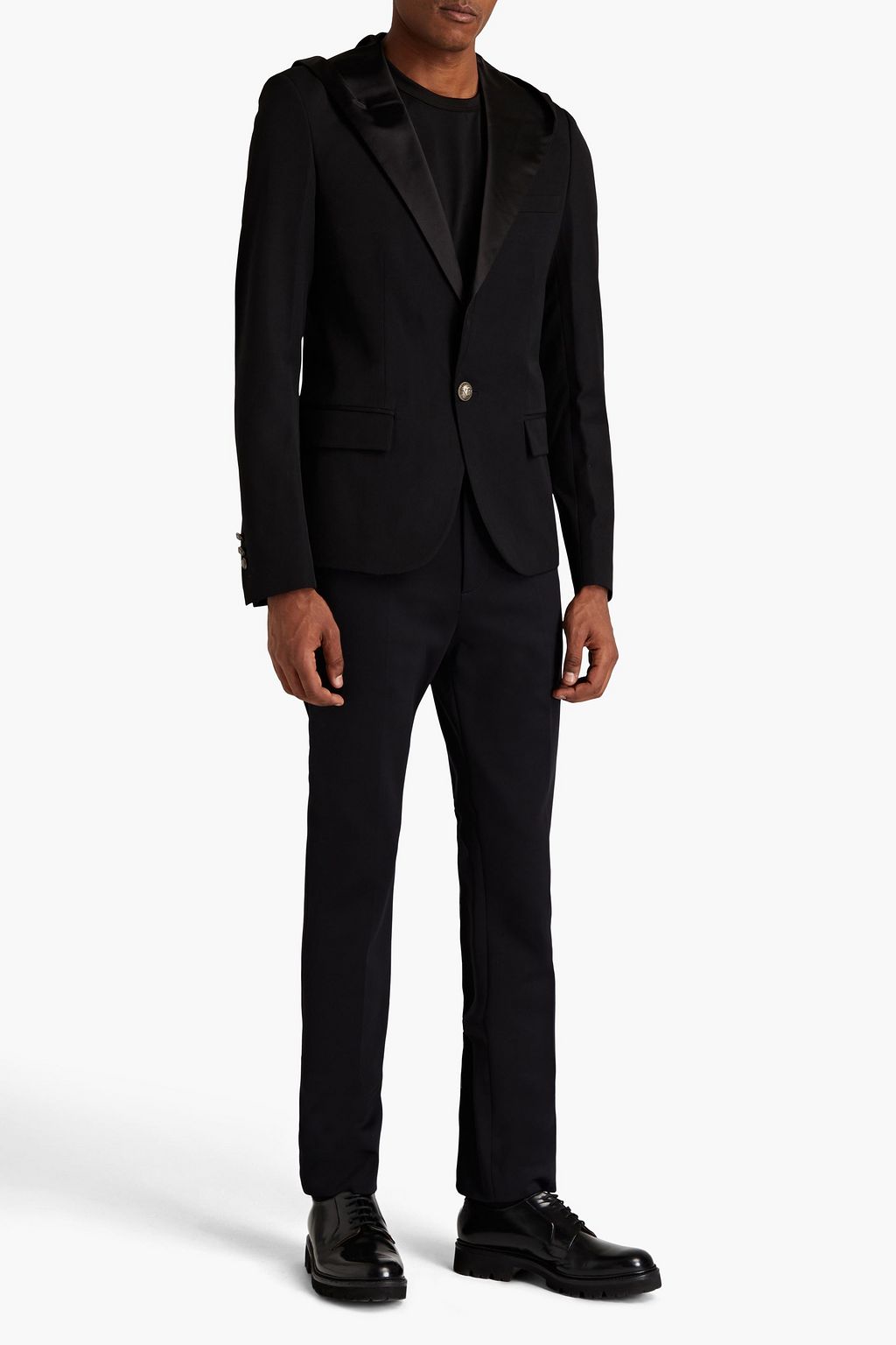 BALMAIN Satin-trimmed wool tuxedo jacket