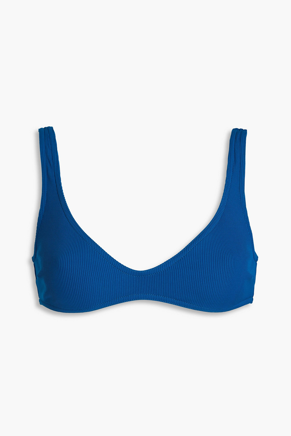 Zimmermann Separates Sculpt Ribbed Bikini Top In Cobalt Blue