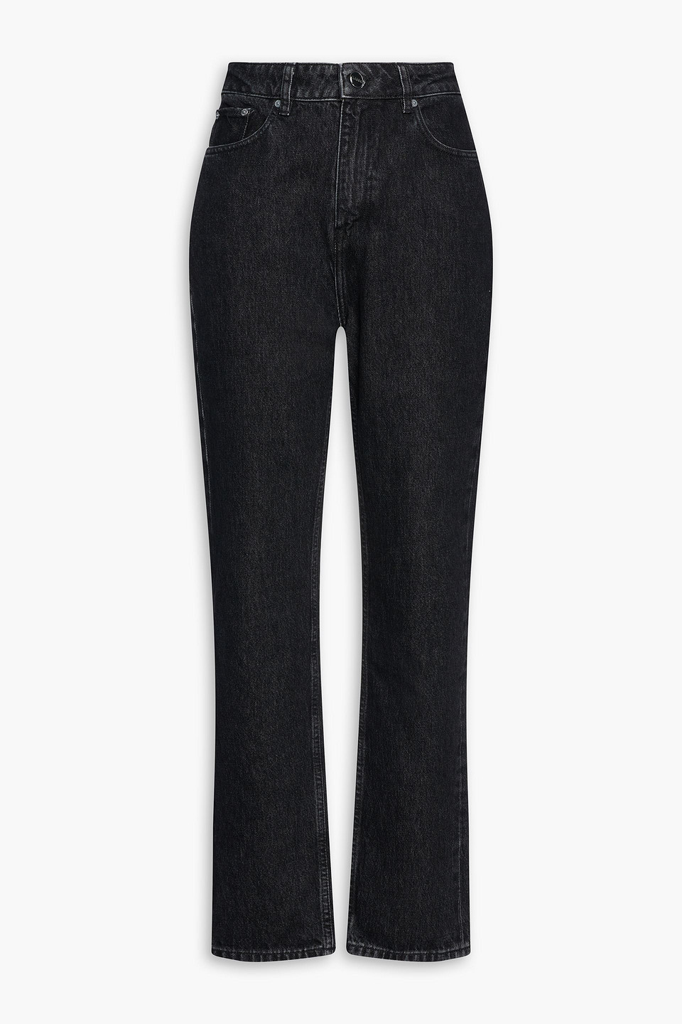 GANNI - Organic high-rise straight-leg jeans - Black - 32W/ 34L