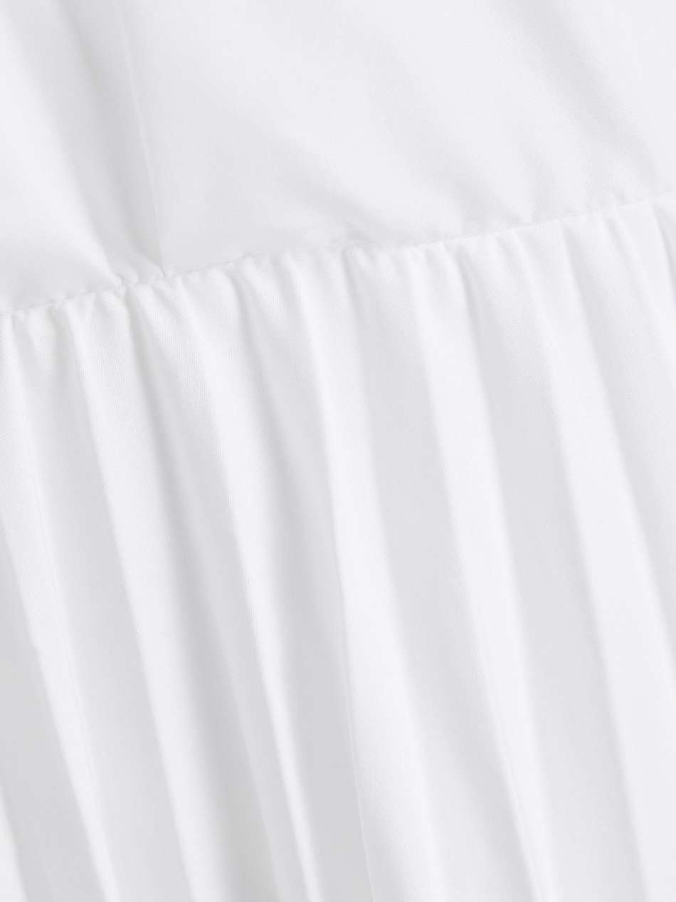 pleated cotton-blend poplin midi wrap dress