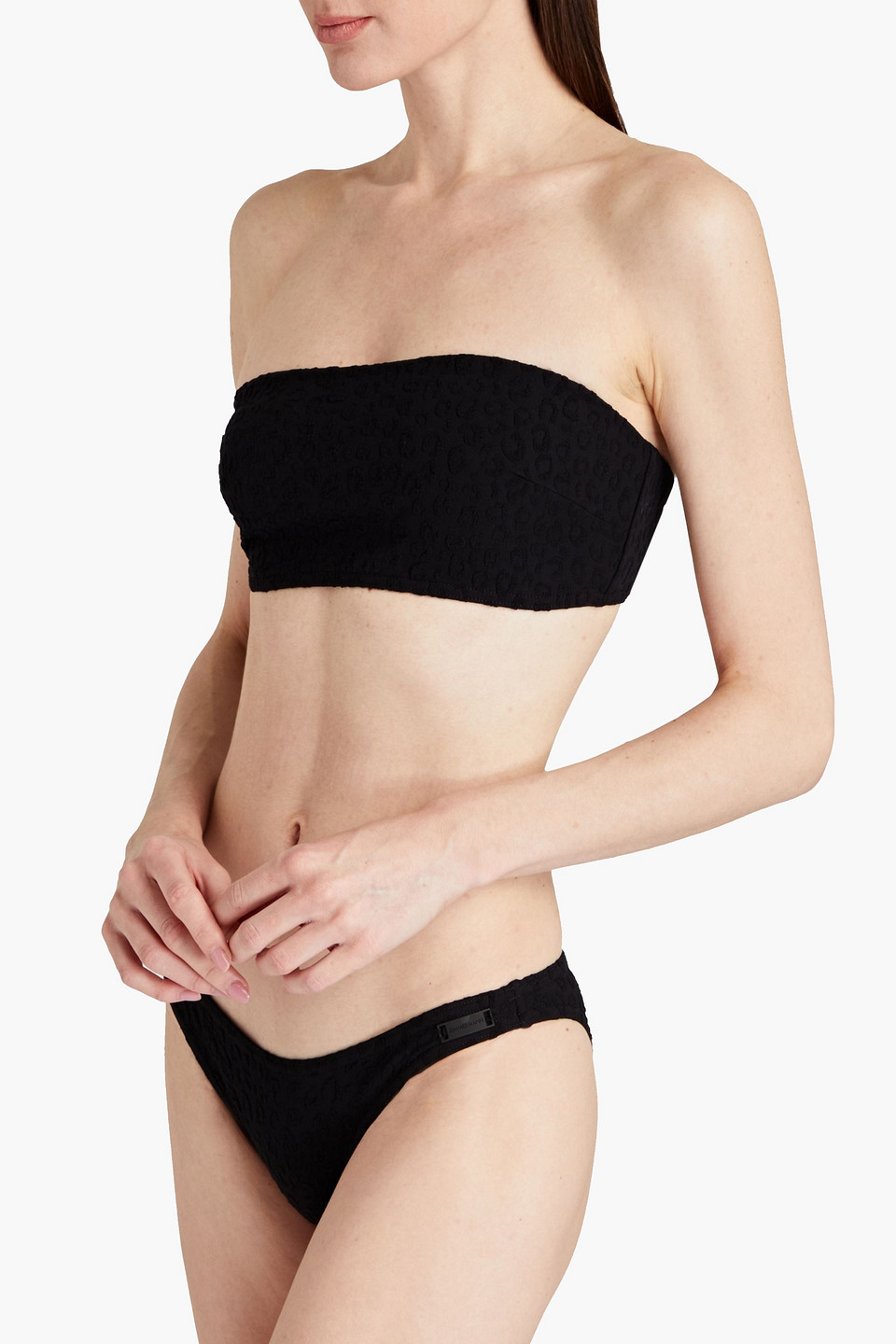 Shop Zimmermann Separates Texture Jacquard Low-rise Bikini Briefs In Black