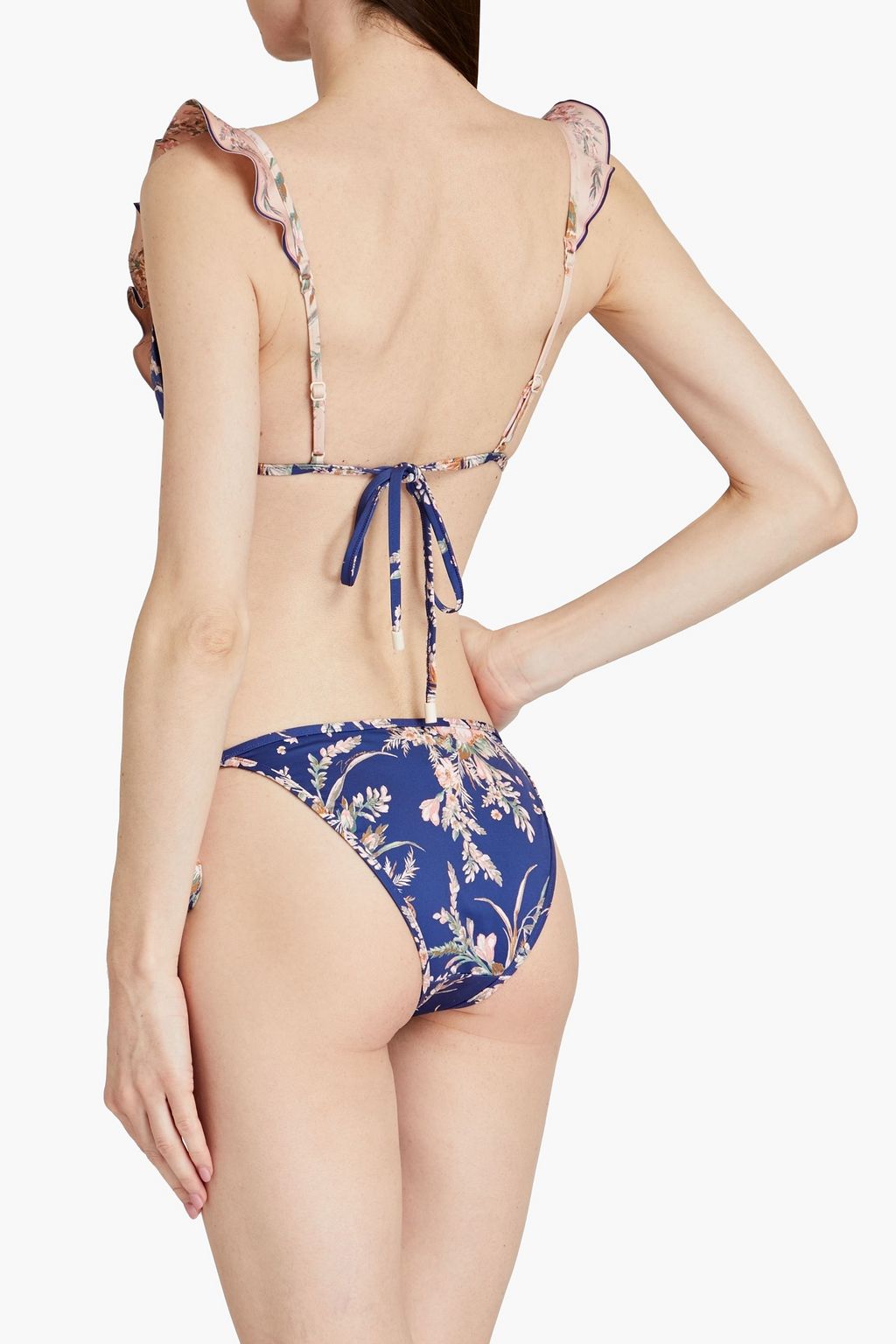 ZIMMERMANN Ruffled floral-print triangle bikini