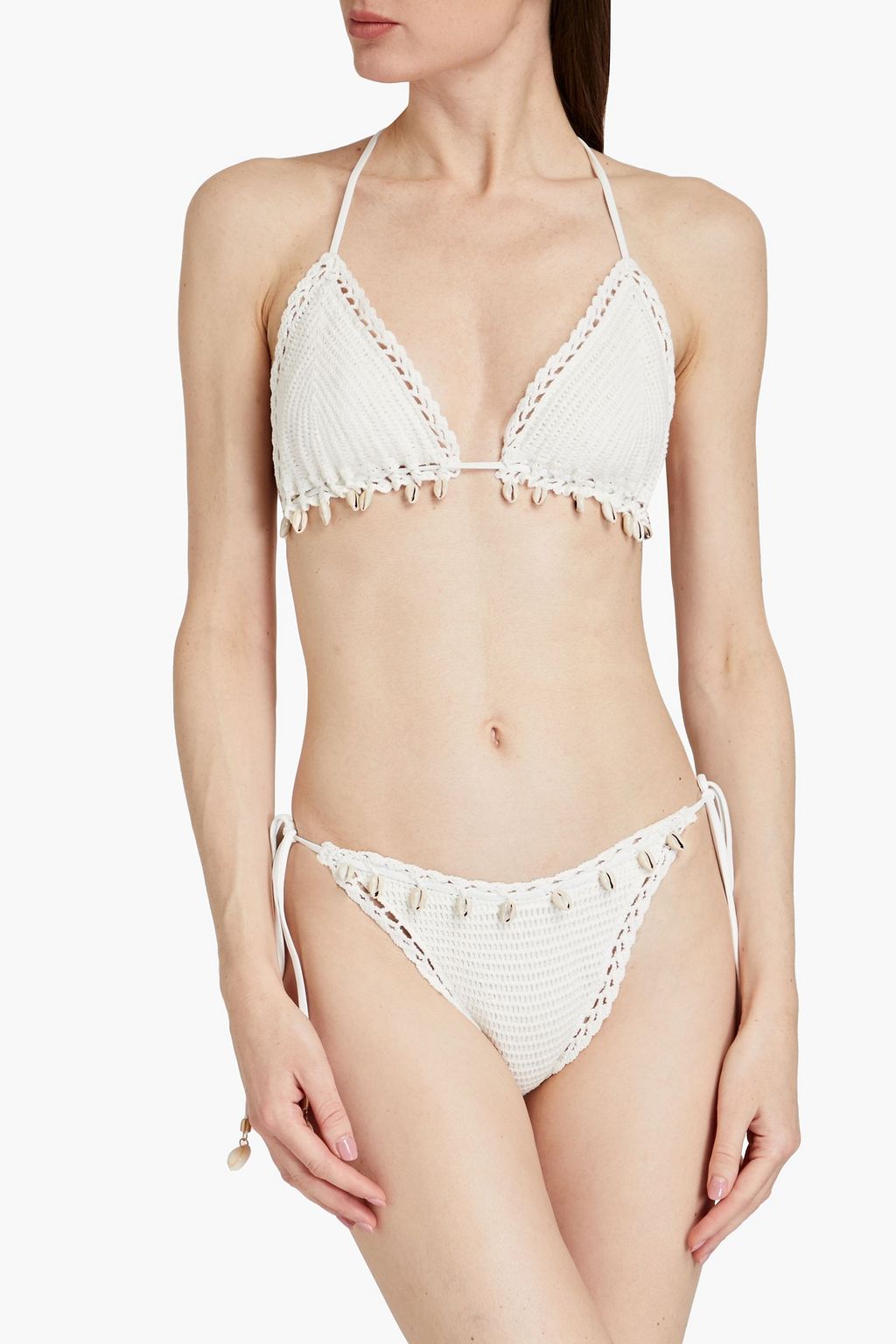 ZIMMERMANN Embellished crochet triangle bikini