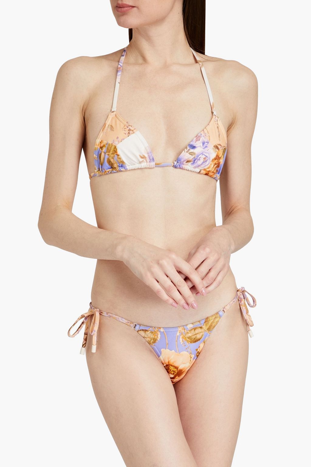 ZIMMERMANN Floral-print triangle bikini