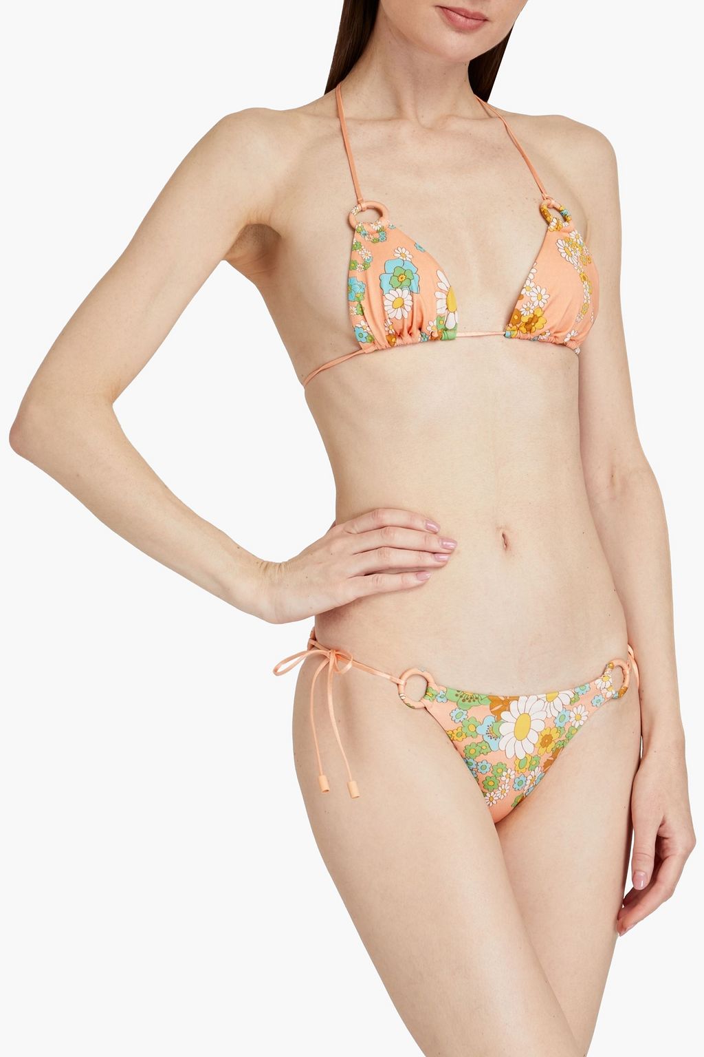 ZIMMERMANN Floral-print triangle bikini
