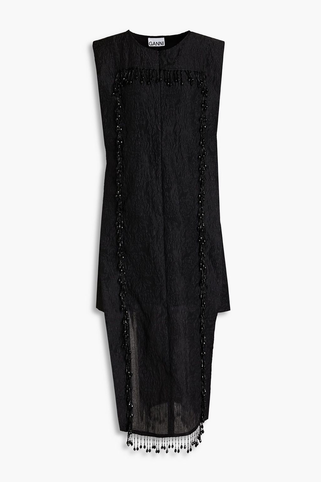 GANNI Layered embellished cloqué mini dress | THE OUTNET