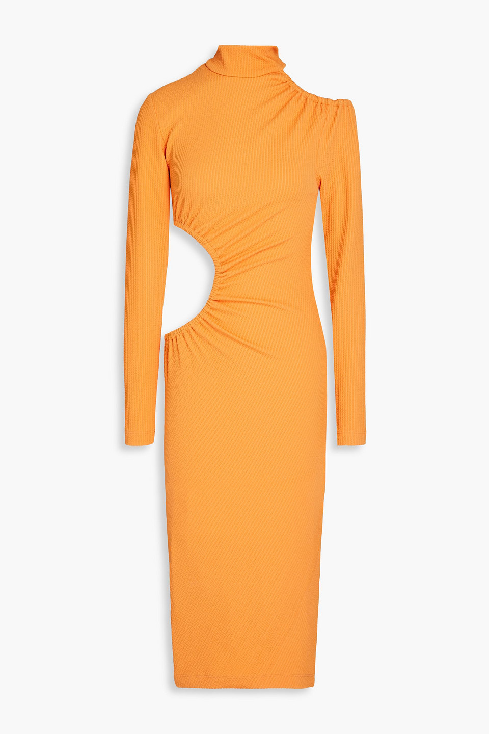 Rotate Birger Christensen Alice Cutout Ribbed Recycled Jersey Midi Dress In  Orange | ModeSens