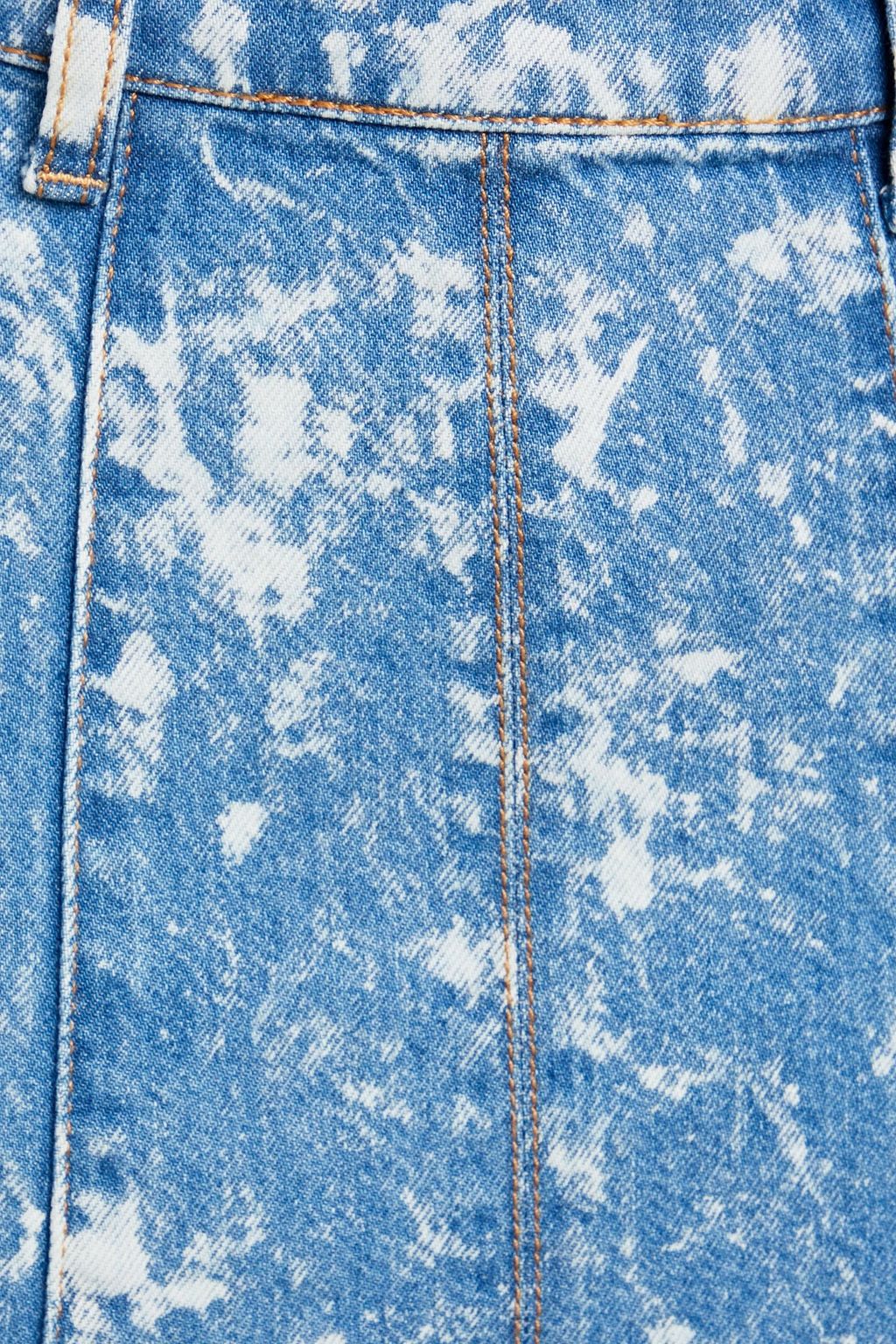 GANNI Bleached denim midi skirt