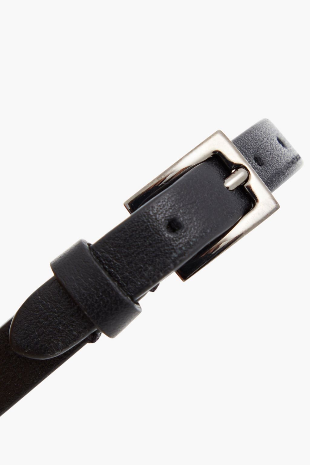 VALENTINO GARAVANI Gunmetal-tone leather bracelet