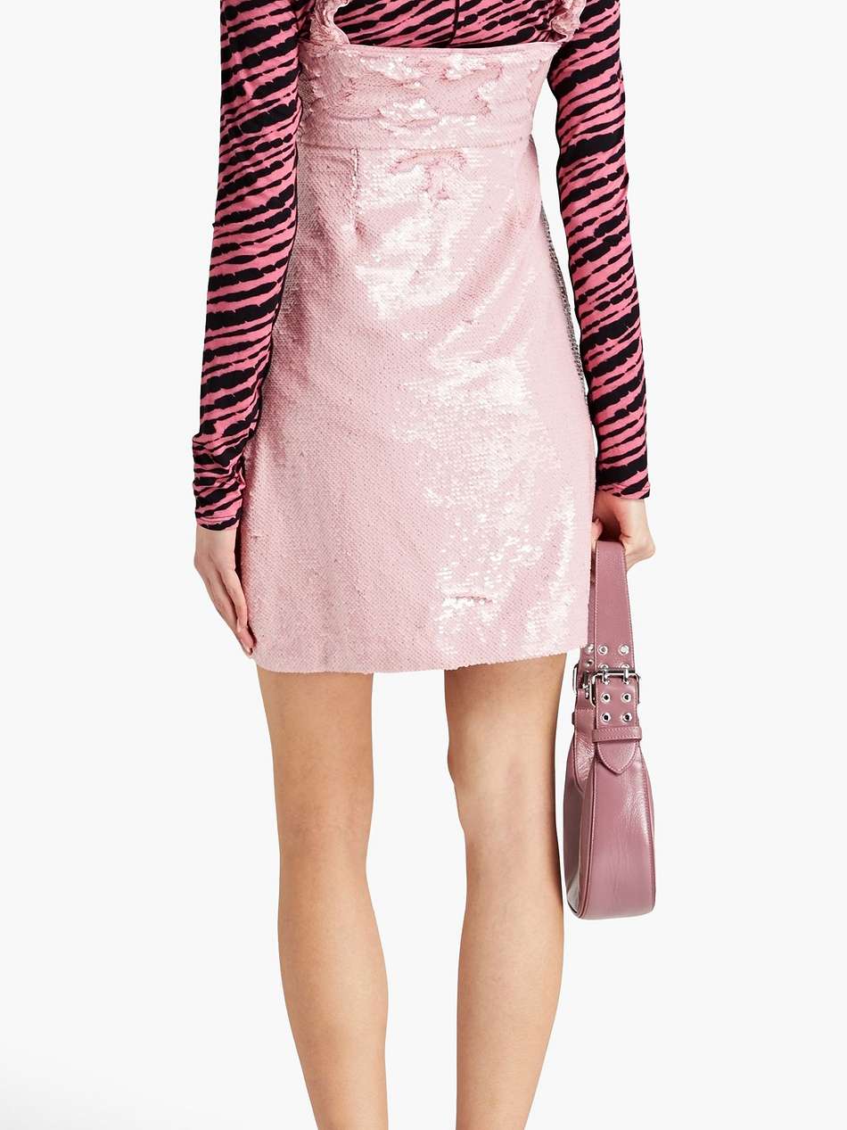 ruffle-trimmed sequined georgette mini dress