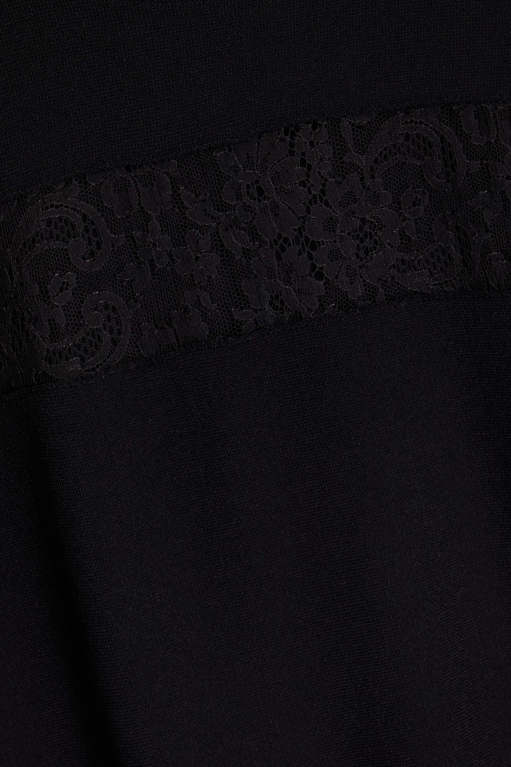 VALENTINO GARAVANI Flared lace-trimmed knitted dress