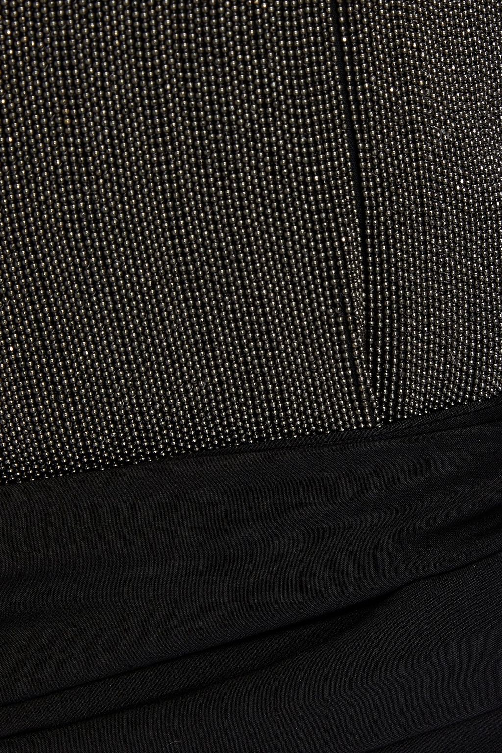 BRUNELLO CUCINELLI Bead-embellished stretch-silk halterneck top