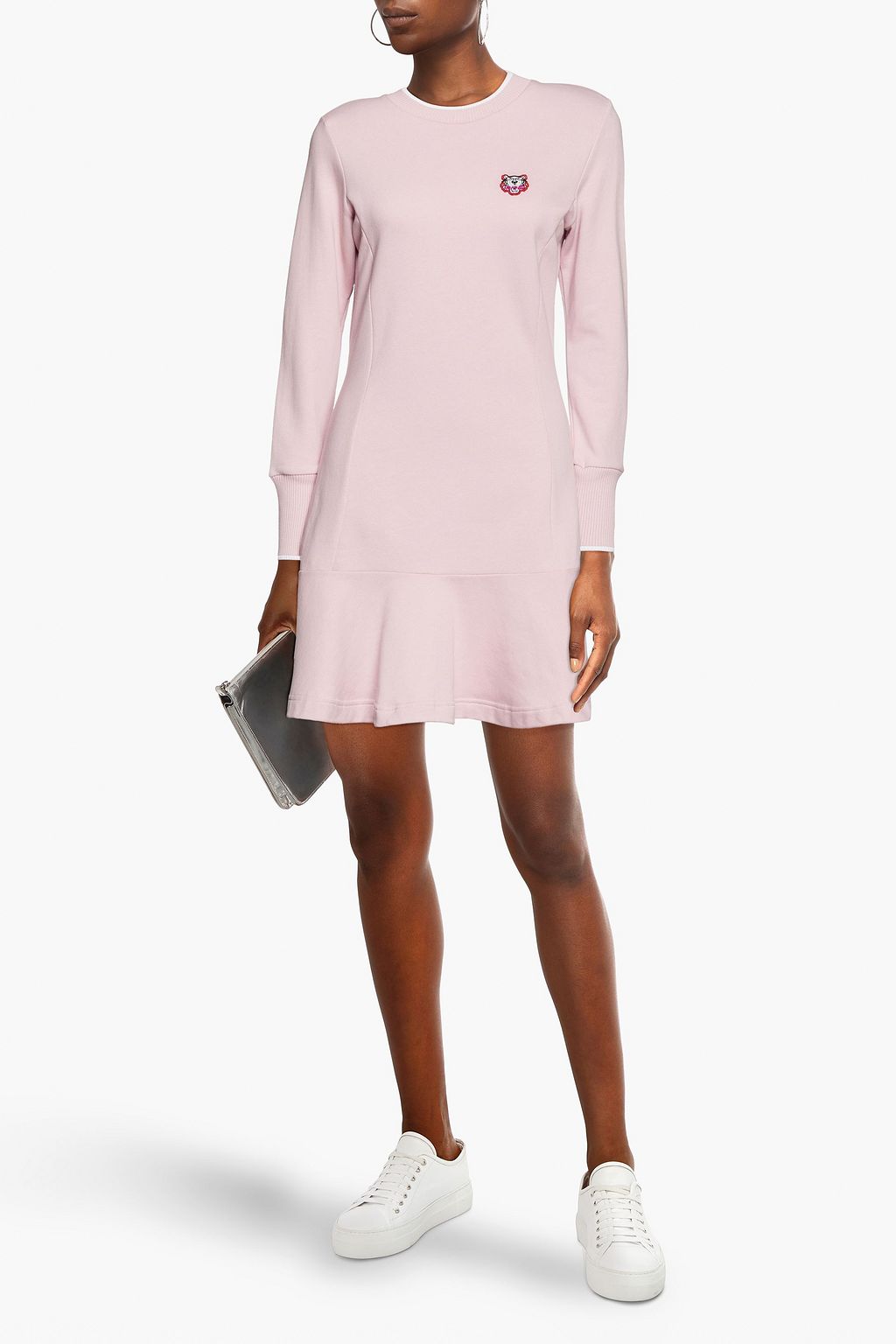 KENZO Flared logoappliquéd French cottonterry mini dress Sale up to