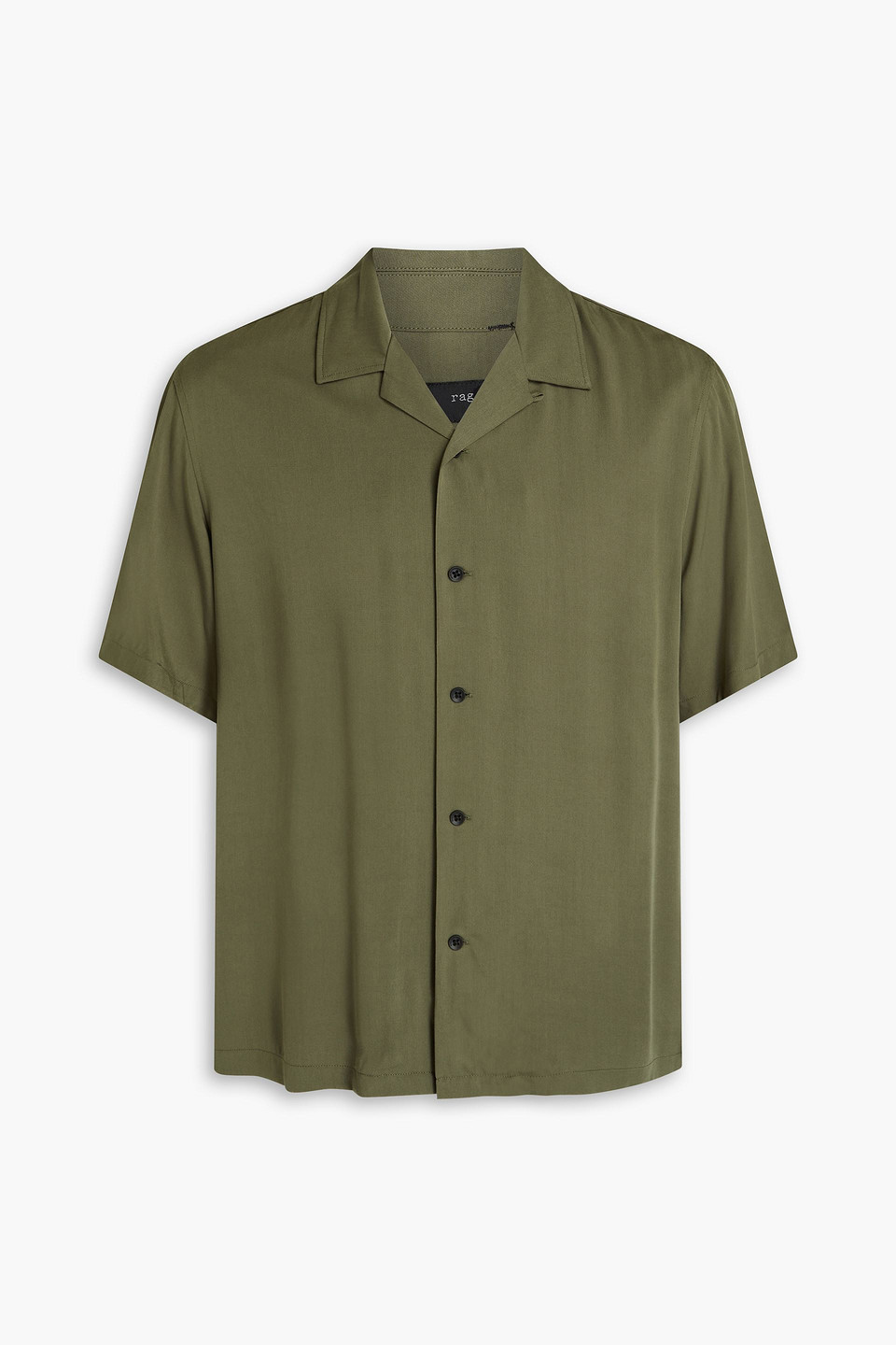 Rag & Bone Avery Short Sleeve Jersey Button-up Shirt In Army Green