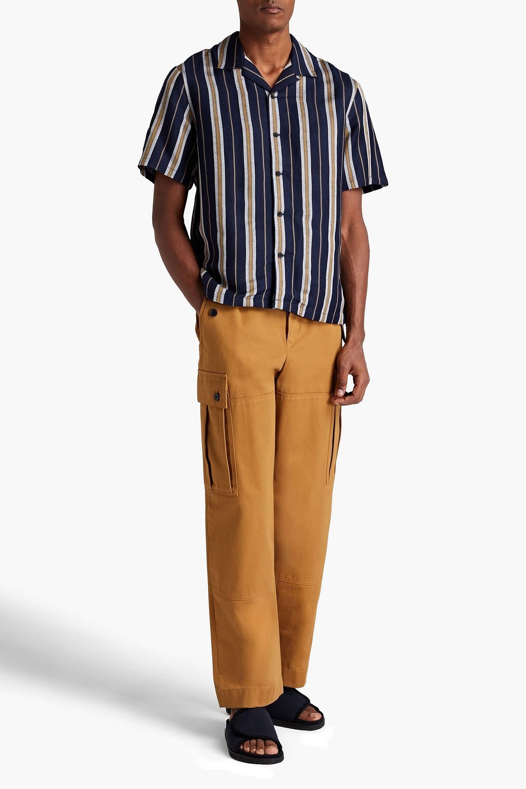 RAG & BONE Avery striped linen-blend shirt