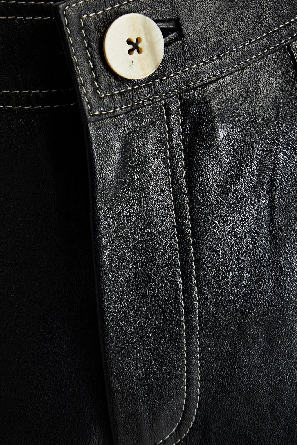 GANNI Leather flared pants