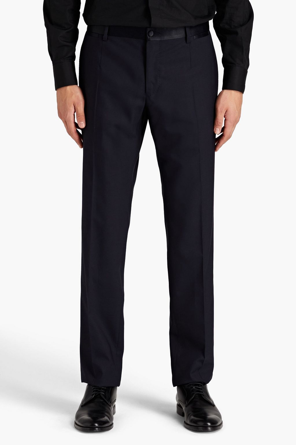 DOLCE & GABBANA Satin-trimmed wool-blend suit