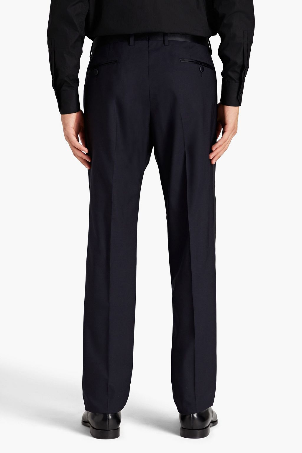 DOLCE & GABBANA Satin-trimmed wool-blend suit