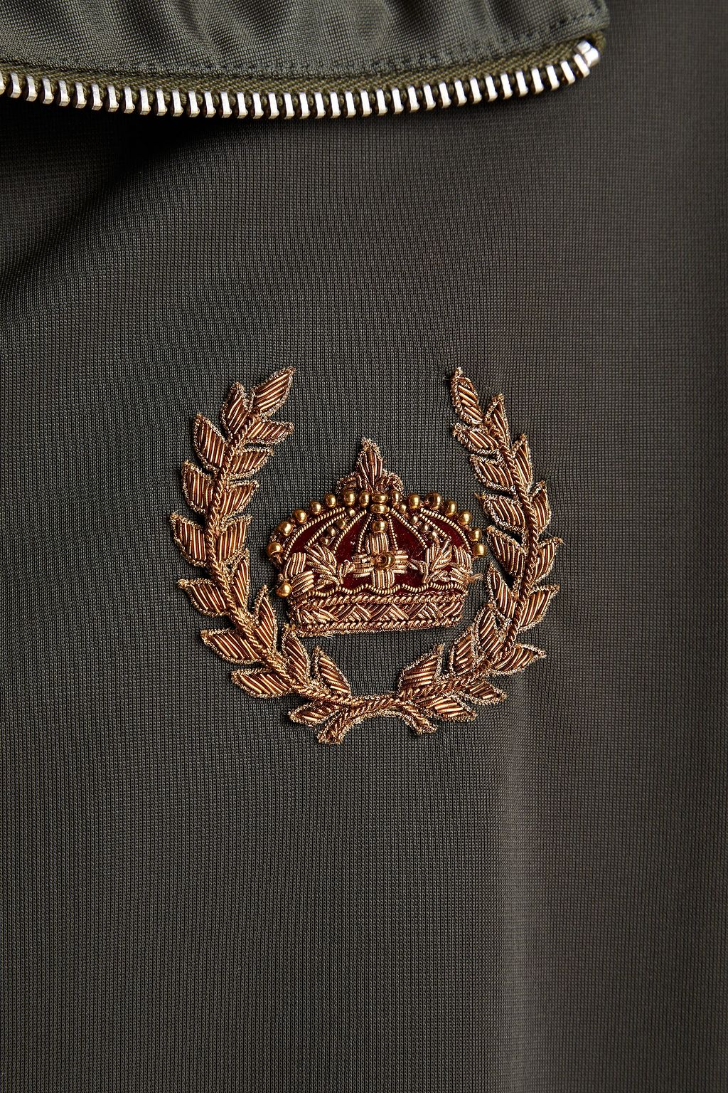 DOLCE & GABBANA Embroidered metallic satin-jersey jacket